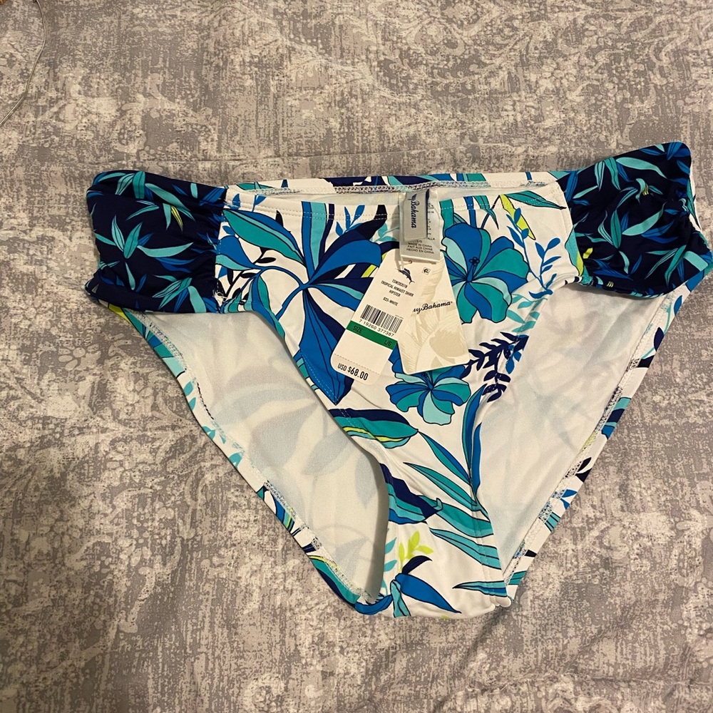 Tommy Bahama Tropical Blue and Green Bikini Bottom - Picture 2 of 5